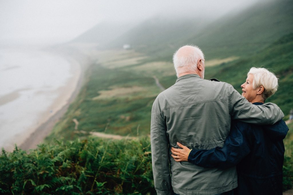 old people hugging