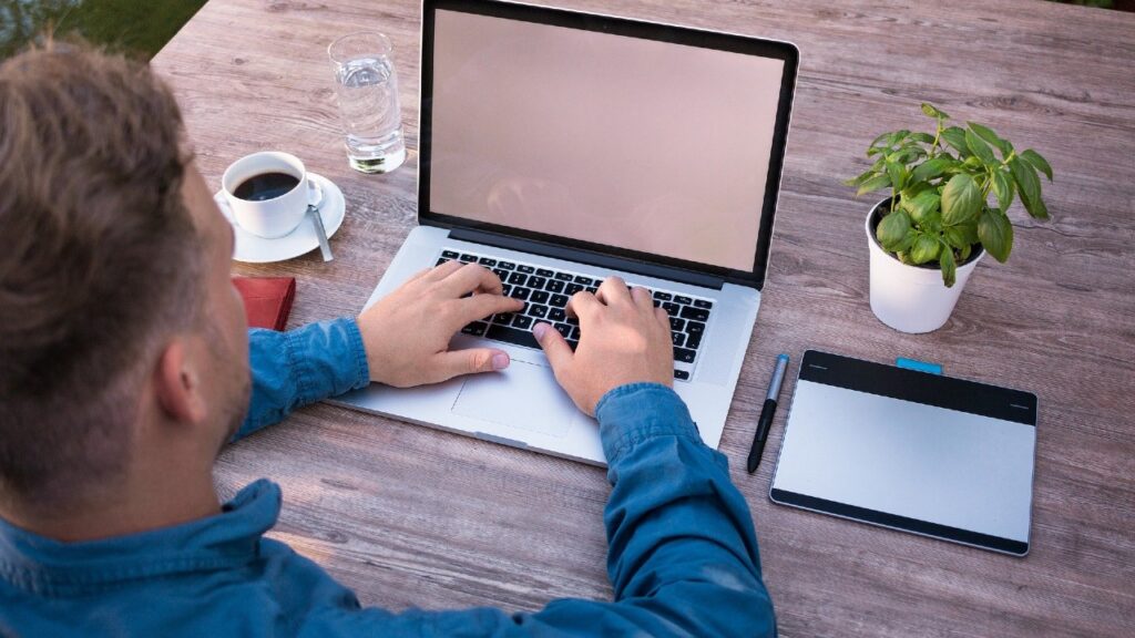 Man working in a home office