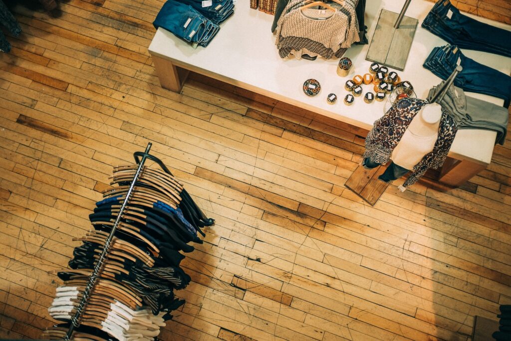 assorted-color clothes in a store